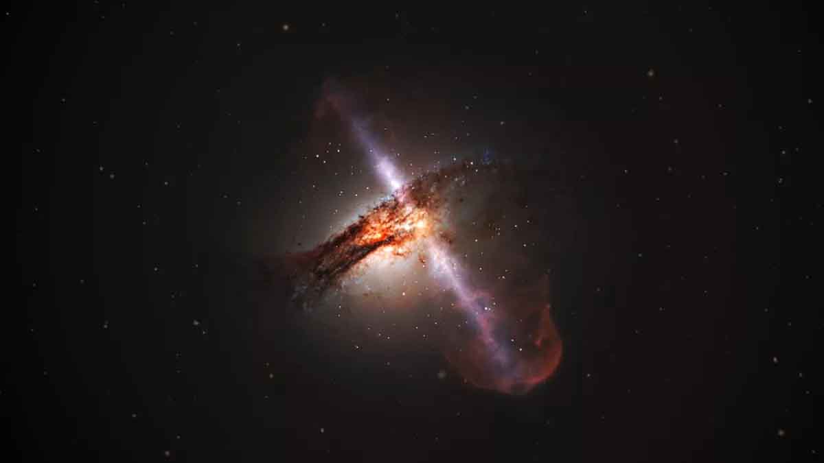 Jatos de partículas quase à velocidade da luz emergem de buracos negros