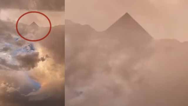 OVNI em forma de triângulo à espreita nas nuvens?