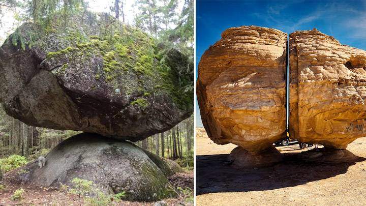 O peculiar fenômeno das rochas que parecem ser colocadas e equilibradas por gigantes