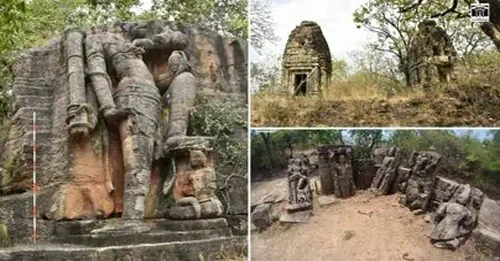 templos antigos perdidos no interior da reserva de tigres