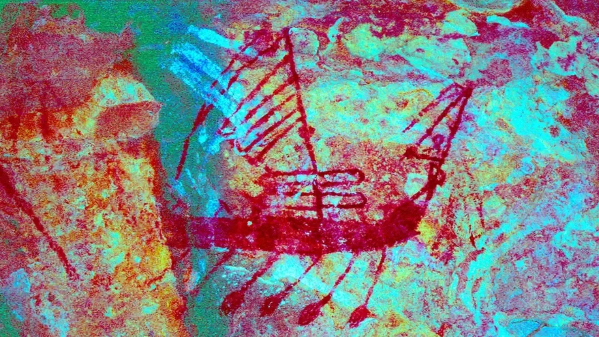 Misteriosa arte rupestre feita por aborígines retrata navios de guerra indonésios