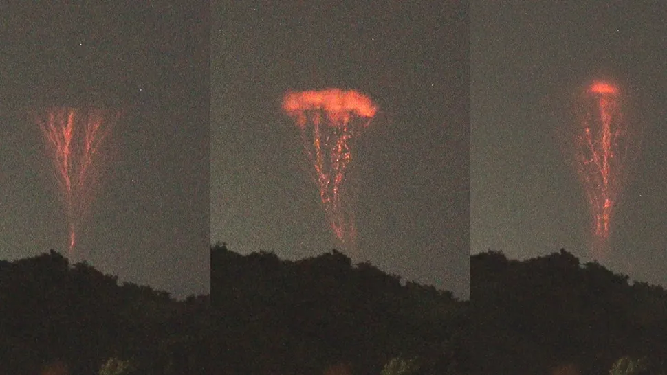 Jatos gigantes de raios invertidos são capturados durante um furacão