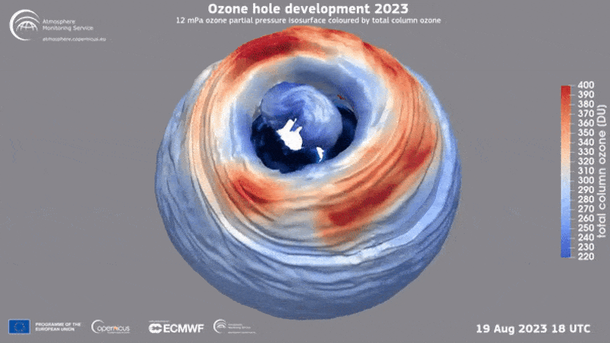 Buraco na camada de ozônio gigante se abre na Antártica