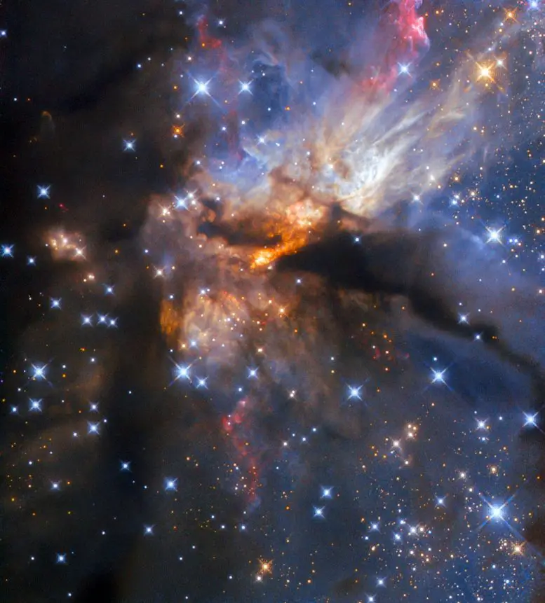 Hubble captura show de luzes de poderoso jato protoestelar