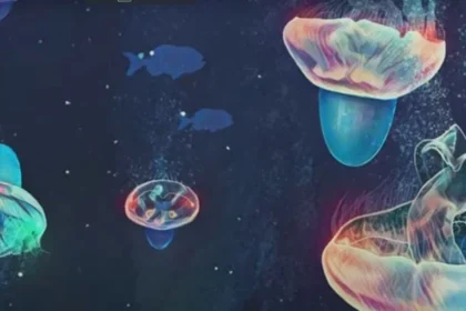 Cena de um vídeo sobre águas-vivas ciborgues criado na Caltech. Cortesia de Jahn Dabiri
